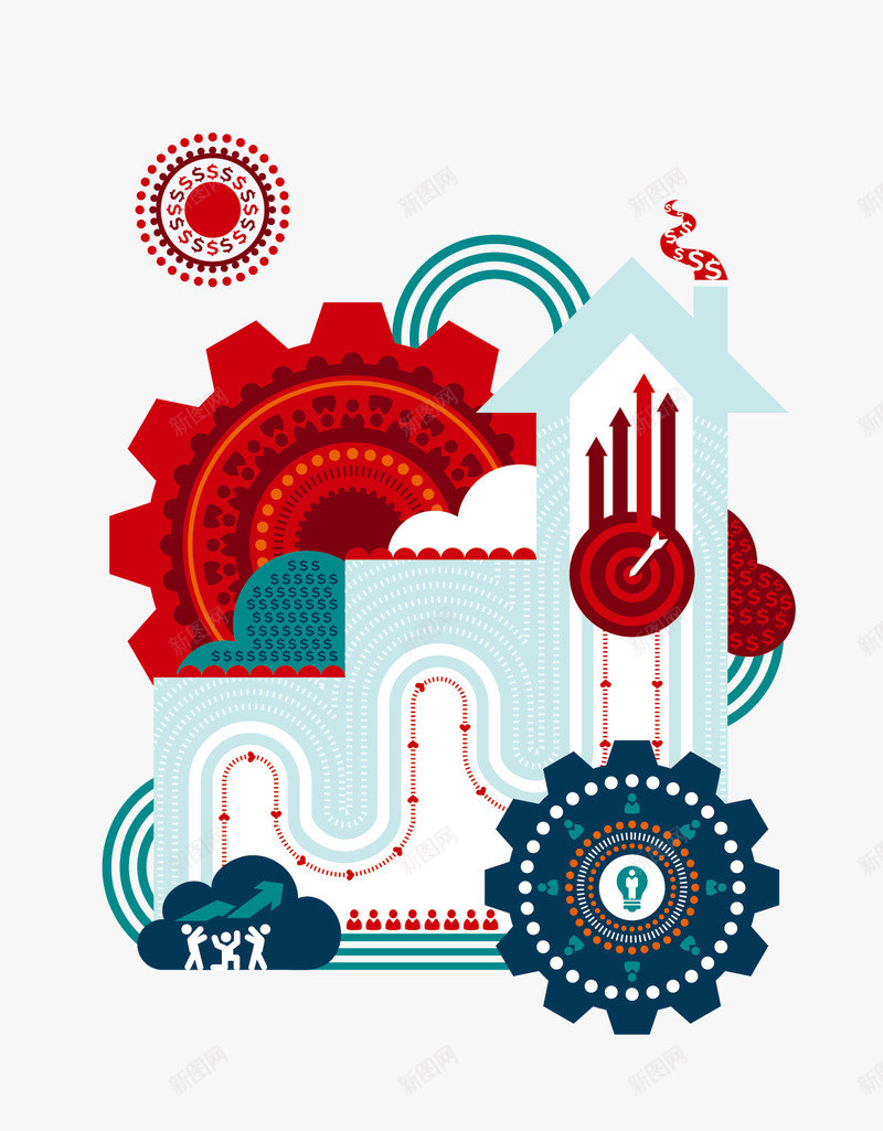 创意齿轮矢量图ai免抠素材_新图网 https://ixintu.com 创意箭头 年轮插画 手绘齿轮 齿轮插画 矢量图