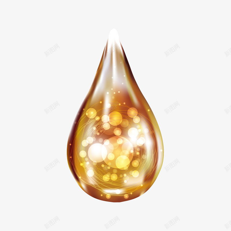 液体png免抠素材_新图网 https://ixintu.com 卡通 手绘 水滴 金色