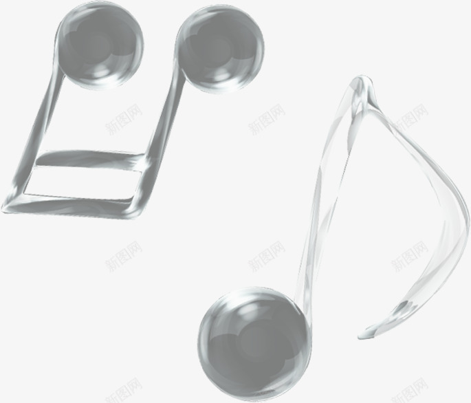 灰色水晶音符png免抠素材_新图网 https://ixintu.com 水晶 灰色 素材 音符
