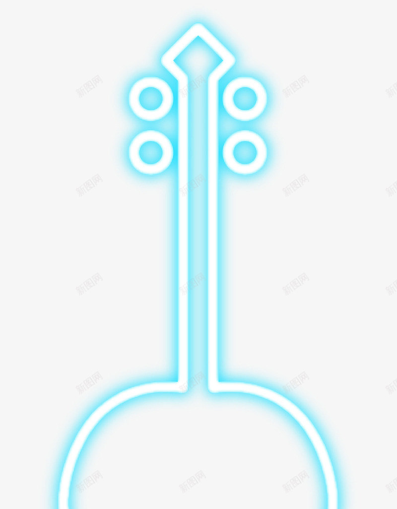 蓝色线条吉他png免抠素材_新图网 https://ixintu.com 乐器 艺术 蓝色吉他 装饰图案 酒吧 霓虹灯 音乐