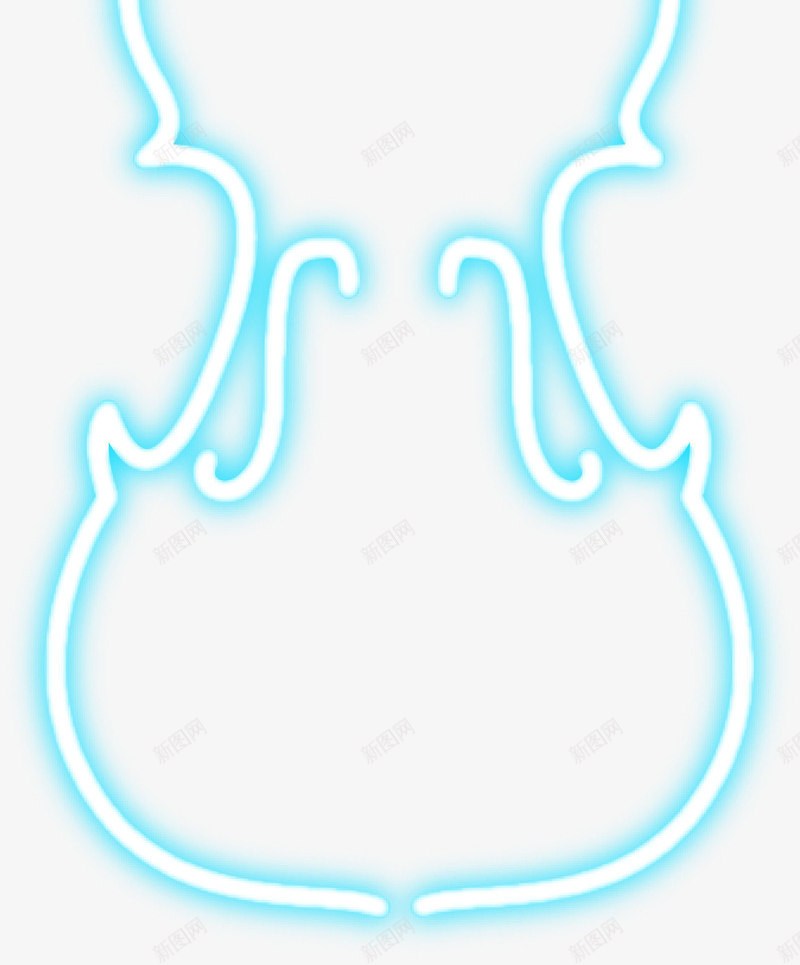蓝色线条吉他png免抠素材_新图网 https://ixintu.com 乐器 艺术 蓝色吉他 装饰图案 酒吧 霓虹灯 音乐