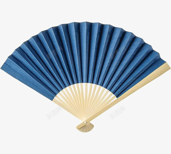 蓝色折扇png免抠素材_新图网 https://ixintu.com 中国风折扇 扇子 扇子免扣PNG 折扇 木扇 竹扇