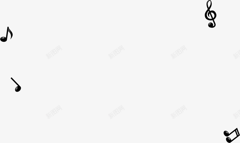 黑色跳跃的音符png免抠素材_新图网 https://ixintu.com 跳跃 音乐元素 音符 黑色