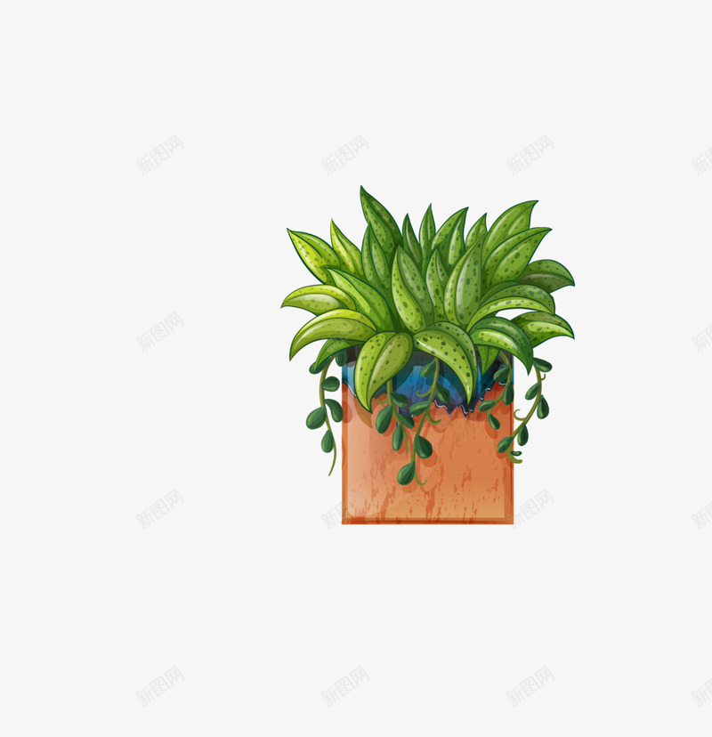 卡通手绘绿植盆栽png免抠素材_新图网 https://ixintu.com 创意 动漫动画 卡通手绘 植物 简约 绿植盆栽