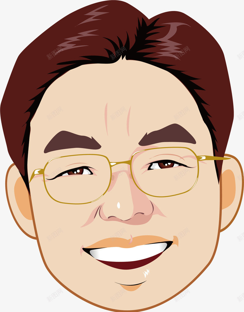 戴眼镜的男士png免抠素材_新图网 https://ixintu.com 卡通面部 男人 镜框 面部 面部模特 面部特写 面部表情