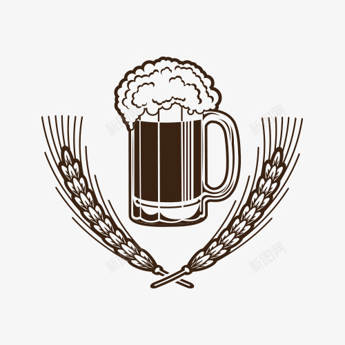 手绘啤酒节图标png_新图网 https://ixintu.com 啤酒节 图标 标签 欧式 麦穗