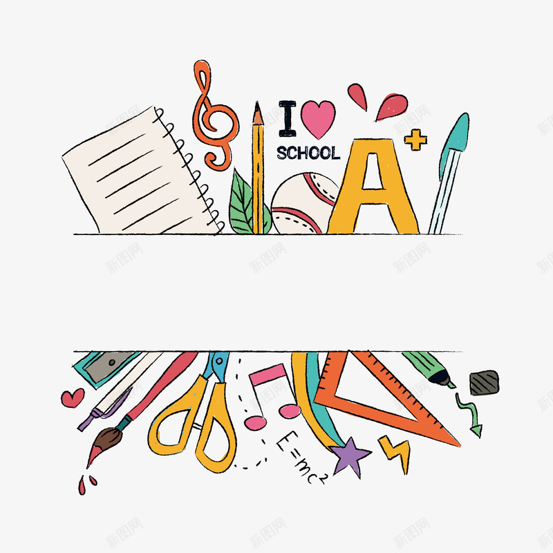 学习用品装饰图案矢量图ai免抠素材_新图网 https://ixintu.com png png素材 三角板 免费png 免费png素材 字母 学习用品 本 矢量素材 笔 音符 矢量图