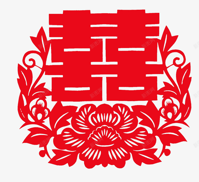 喜庆吉祥双喜字png免抠素材_新图网 https://ixintu.com 双喜字 吉祥 喜庆 圆形喜字 福气