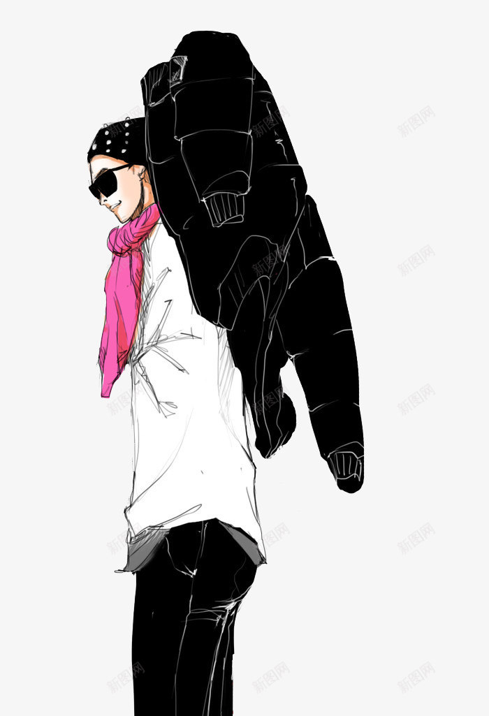 帅气休闲男装插画稿png免抠素材_新图网 https://ixintu.com 休闲男装手绘稿 手绘帅气男孩 时尚男装设计稿