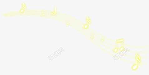 漂浮音符png免抠素材_新图网 https://ixintu.com 音符 黄色