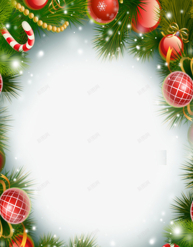 圣诞树边框彩球边框png免抠素材_新图网 https://ixintu.com 圣诞礼物 圣诞节 圣诞节装饰 圣诞节贺卡制作 水彩 海报 贺卡