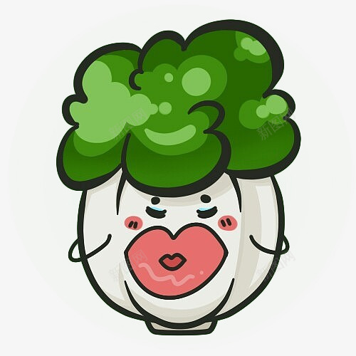 卡通大白菜亲吻表情png免抠素材_新图网 https://ixintu.com 亲吻 卡通 卡通大白菜 大白菜 害羞 插画 蔬菜 表情包 飞吻 香肠嘴