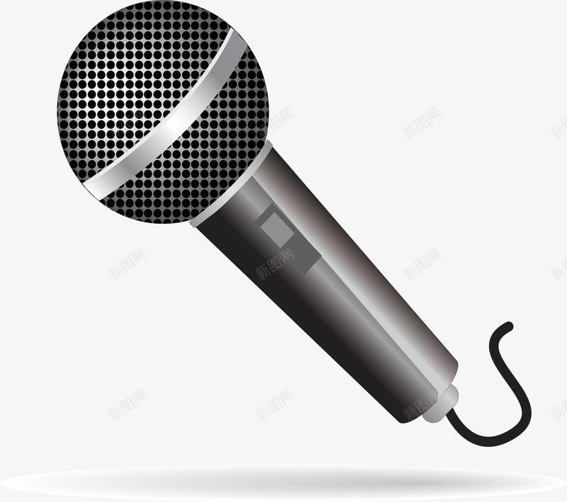 卡通麦克矢量图图标ai_新图网 https://ixintu.com 录音 录音icon 录音图标 录音棚 录音设备 麦克 黑色 矢量图