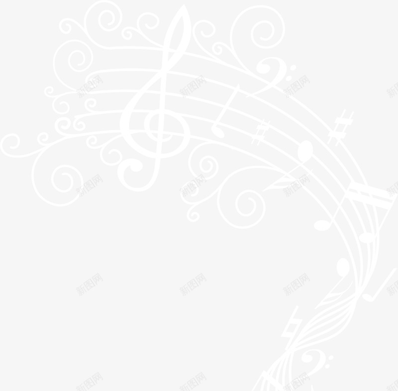 白色音乐音符png免抠素材_新图网 https://ixintu.com 乐谱 免抠PNG 白色 装饰图案 音乐 音符