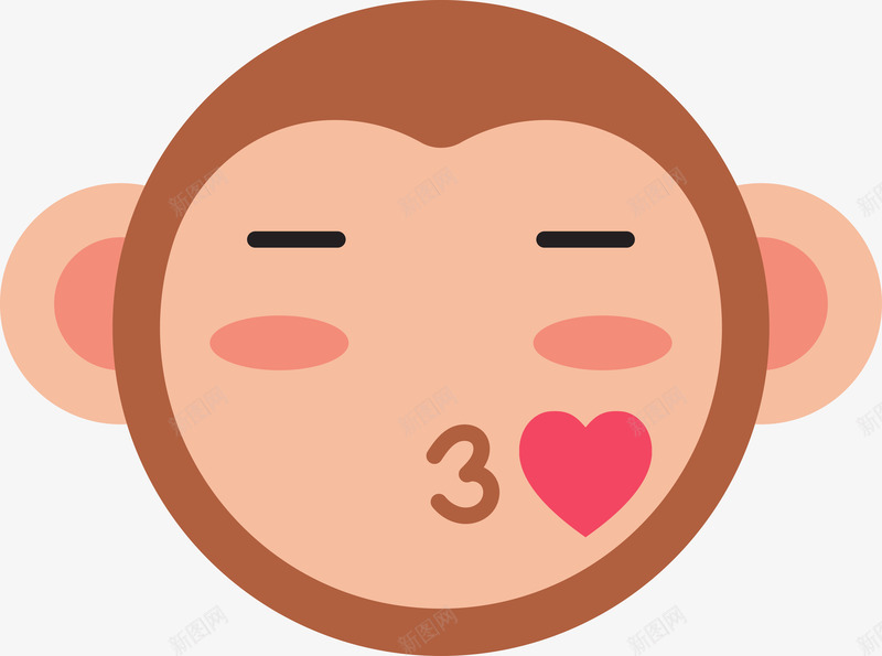 亲吻的猴子表情png免抠素材_新图网 https://ixintu.com 亲吻 动物 卡通猴子 可爱猴子 可爱猴子表情 手绘猴子 猴子 猴子表情 矢量动物 矢量猴子 表情