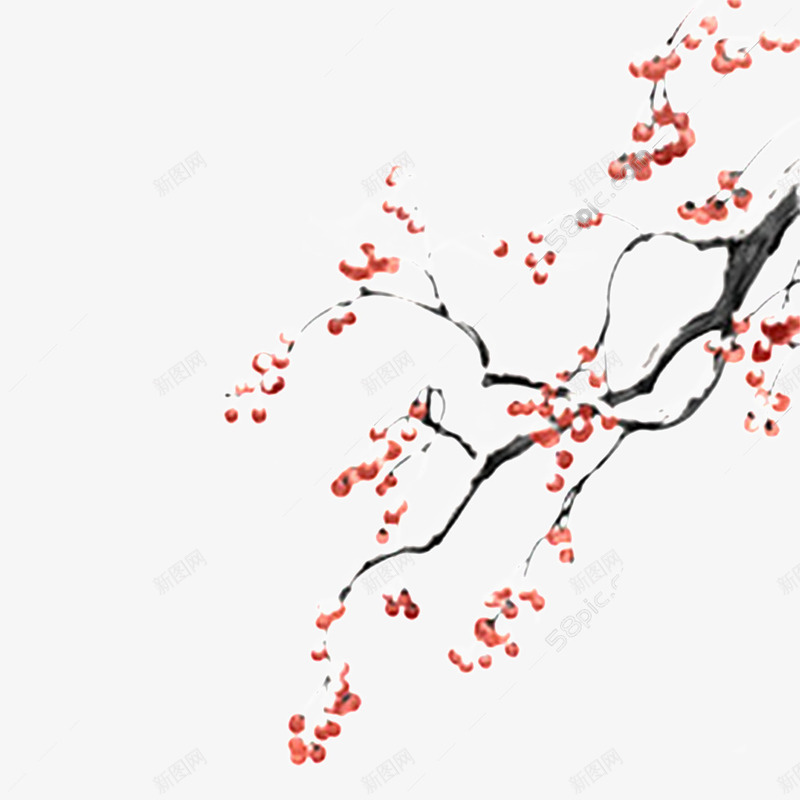 大雪压枝头png免抠素材_新图网 https://ixintu.com 压枝头 大雪 果实 树枝 红色 雪字体