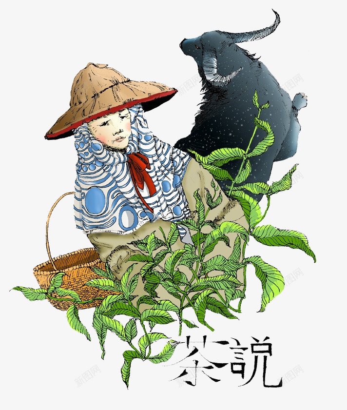 采茶的妇女png免抠素材_新图网 https://ixintu.com PNG 大黑牛 妇女 茶叶 茶叶制作