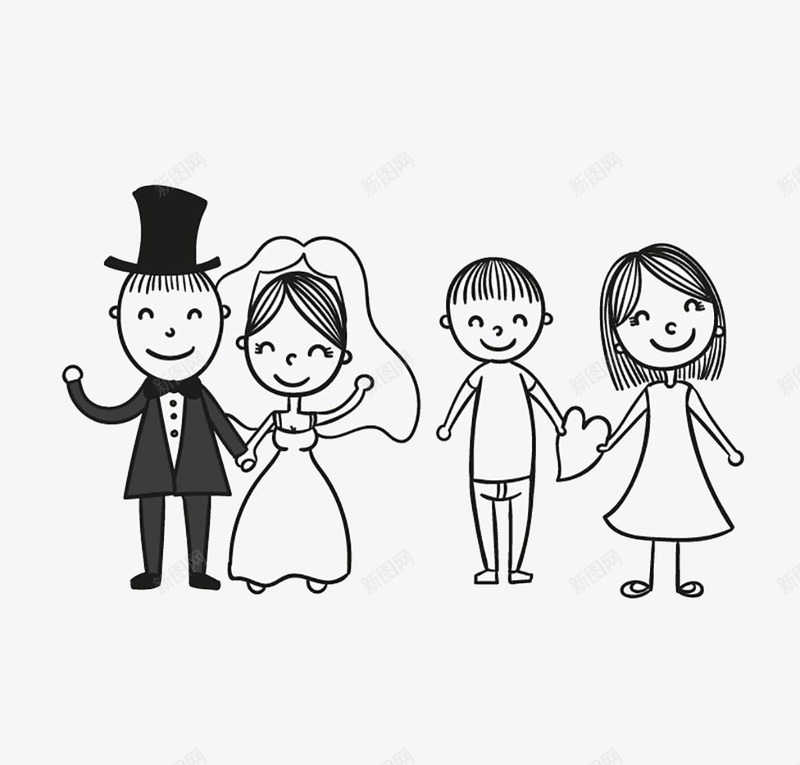 结婚图标png_新图网 https://ixintu.com 简笔画 结婚 黑色