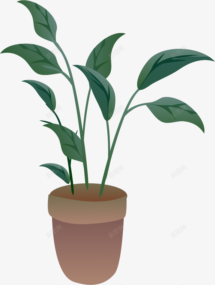 手绘绿色盆栽矢量图ai免抠素材_新图网 https://ixintu.com 手绘 植物 盆栽 绿色 矢量图