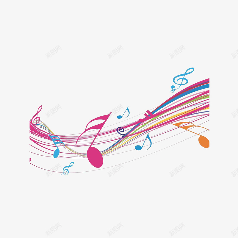 彩色音乐旋律png免抠素材_新图网 https://ixintu.com 主旋律 乐谱 多彩 彩色 律动 爱的旋律 音乐旋律 音符 高清