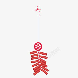 红色中国风新年鞭炮装饰素材