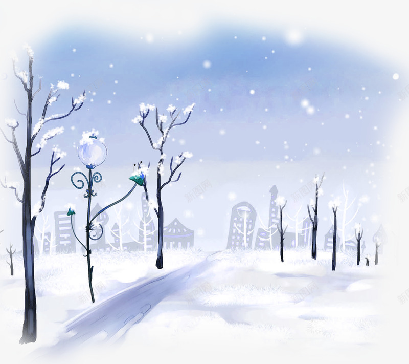 动漫浪漫场景雪景png免抠素材_新图网 https://ixintu.com 场景 浪漫 雪景
