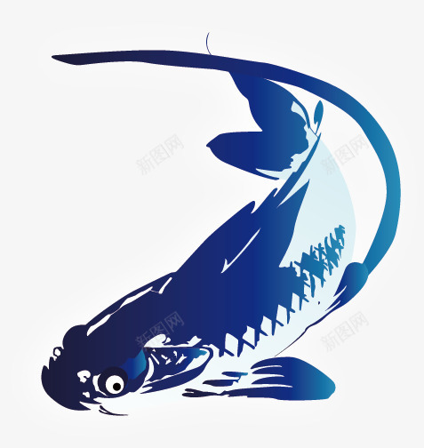 鲤鱼图案png免抠素材_新图网 https://ixintu.com 中国风 吉祥 水墨画 矢量素材 鲤鱼