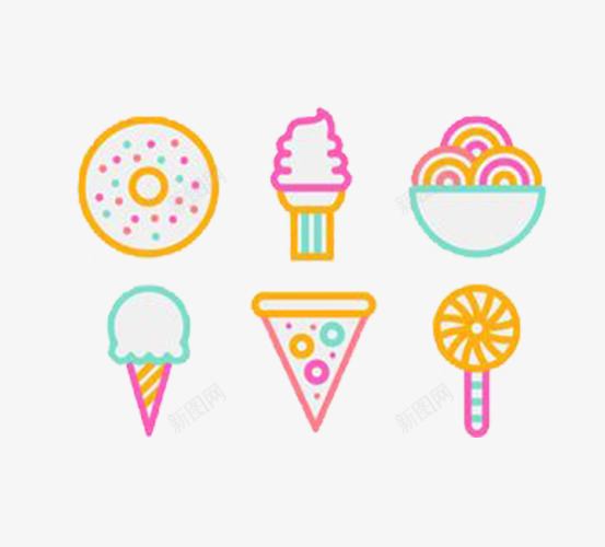小吃甜点图标psd_新图网 https://ixintu.com 图标 图案 装饰 零食