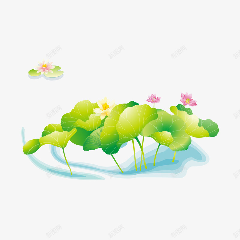中国风清新荷花荷叶png免抠素材_新图网 https://ixintu.com 中国风 清新 荷叶 荷花