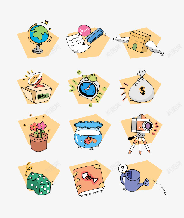 社交生活图标一套矢量图ai_新图网 https://ixintu.com icon 休闲 源文件 生活 矢量图
