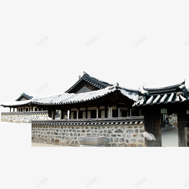 房屋png免抠素材_新图网 https://ixintu.com 古建筑 宫殿 雪花