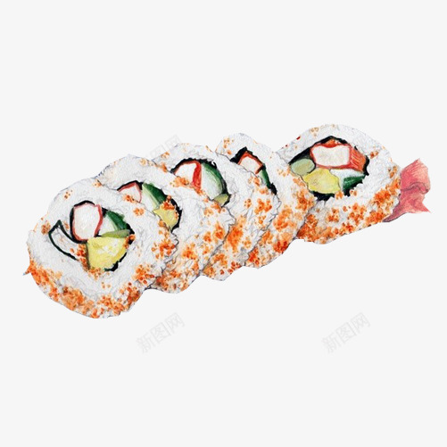 虾仁饭团手绘画片png免抠素材_新图网 https://ixintu.com 手绘美食 虾仁 零食 饭团