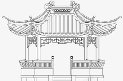 建筑中式凉亭高清图片