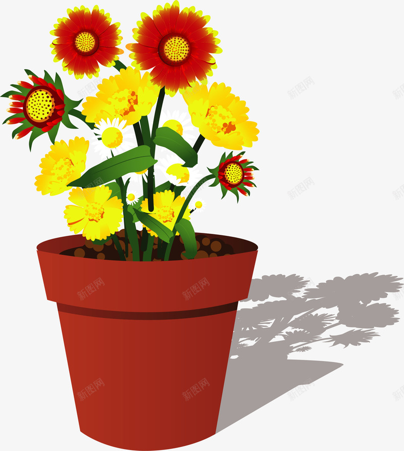 手绘花盆矢量图ai免抠素材_新图网 https://ixintu.com 手绘 盆栽 花盆 矢量图