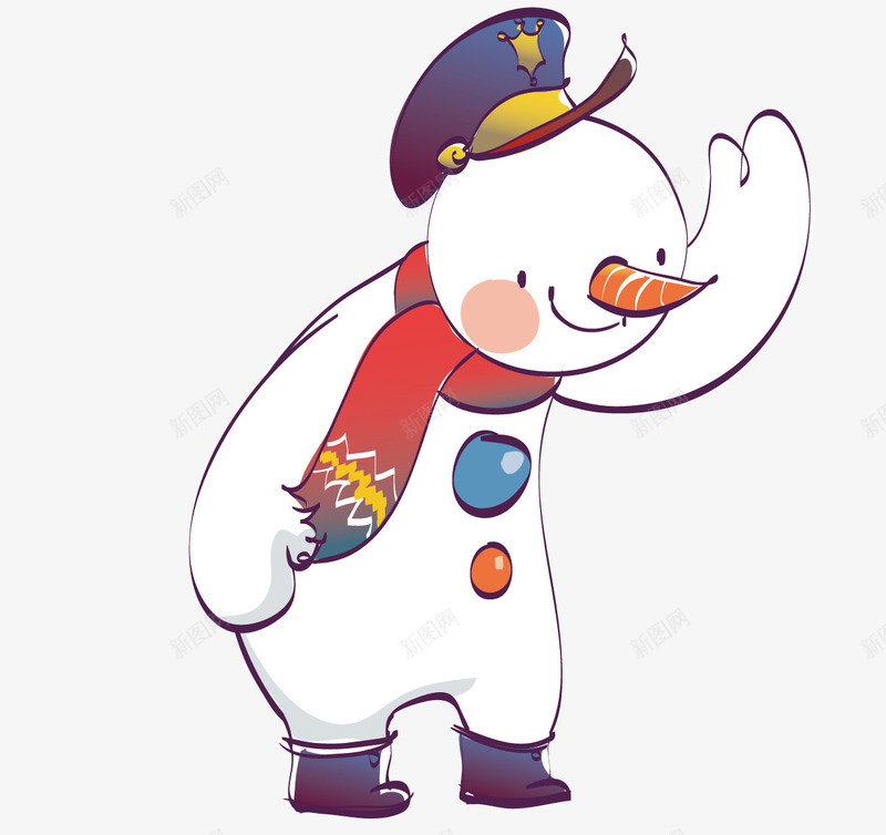 戴帽子和围巾的雪人矢量图ai免抠素材_新图网 https://ixintu.com 围巾 帽子 矢量戴帽子和围巾的雪人 雪人 矢量图