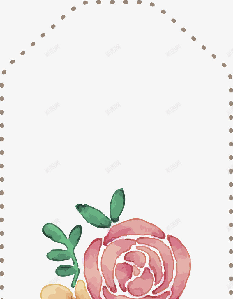 玫瑰花留言卡片png免抠素材_新图网 https://ixintu.com 手绘玫瑰 水彩玫瑰花 玫瑰书签 玫瑰留言卡