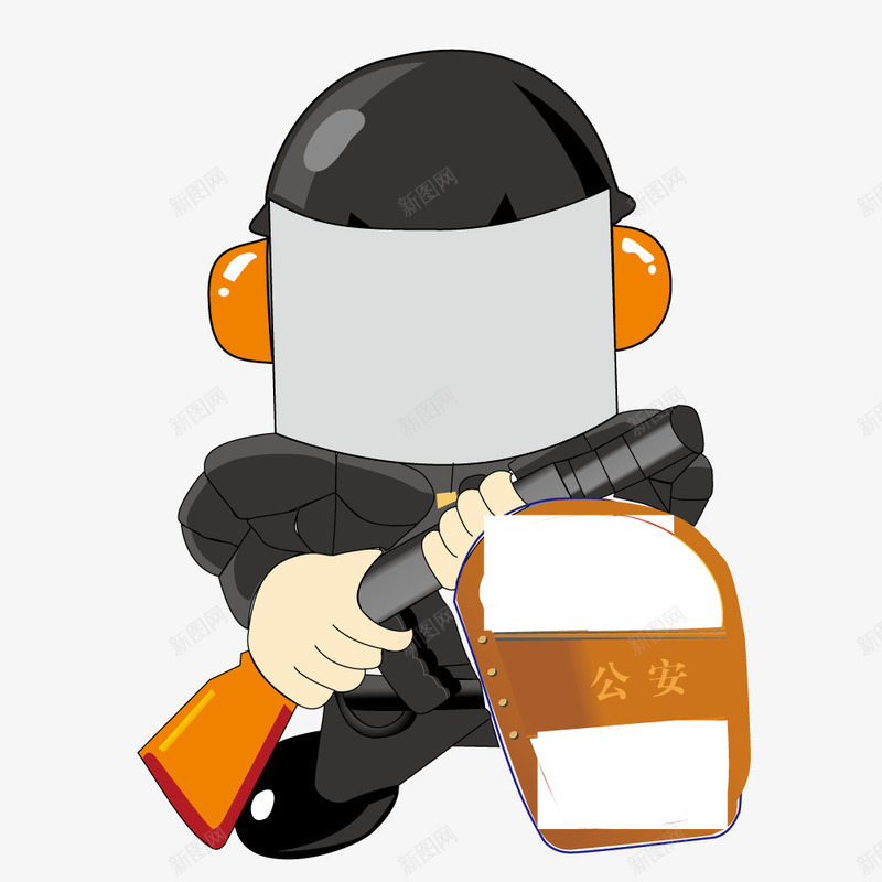 拿盾牌和长枪的警察矢量图ai免抠素材_新图网 https://ixintu.com 盾牌 警察 长枪 矢量图