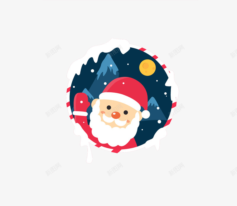 圣诞老人卡通人物png免抠素材_新图网 https://ixintu.com 可爱卡通 围观卡通 圣诞老人 节日气息 蒙版圣诞老人
