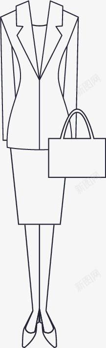 职业装稳重大方轮廓线png免抠素材_新图网 https://ixintu.com
