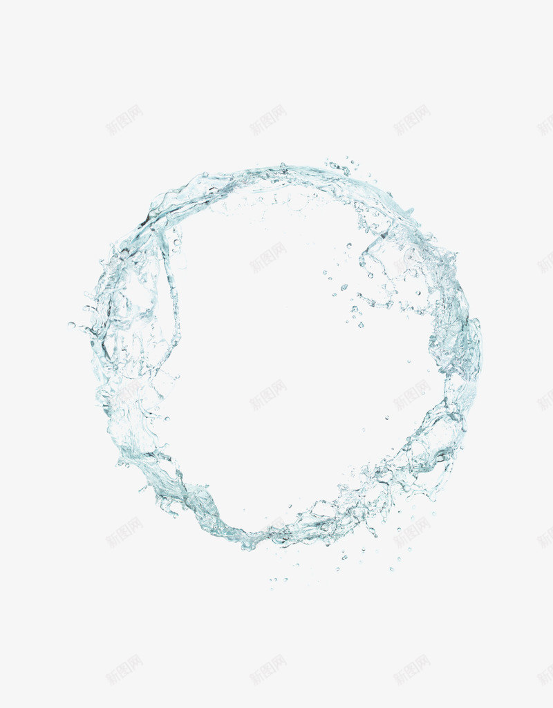 手绘蓝色环形水花png免抠素材_新图网 https://ixintu.com 手绘 手绘水花 手绘素材 水纹 水花 蓝色水花