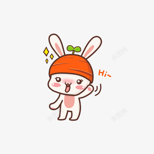 打招呼的小兔子png免抠素材_新图网 https://ixintu.com hi 卡通兔 卡通礼貌 可爱 小兔子 打招呼 表情包