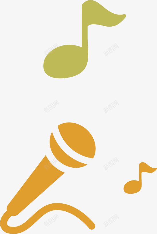 音乐符号png免抠素材_新图网 https://ixintu.com VI 卡通 手绘 话筒 音乐 音符