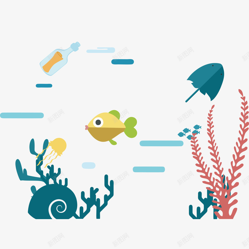 手绘世界海洋日海底世界矢量图ai免抠素材_新图网 https://ixintu.com 世界海洋日 动物 卡通 卡通动物 各种海洋动物 海底世界 海洋 矢量图