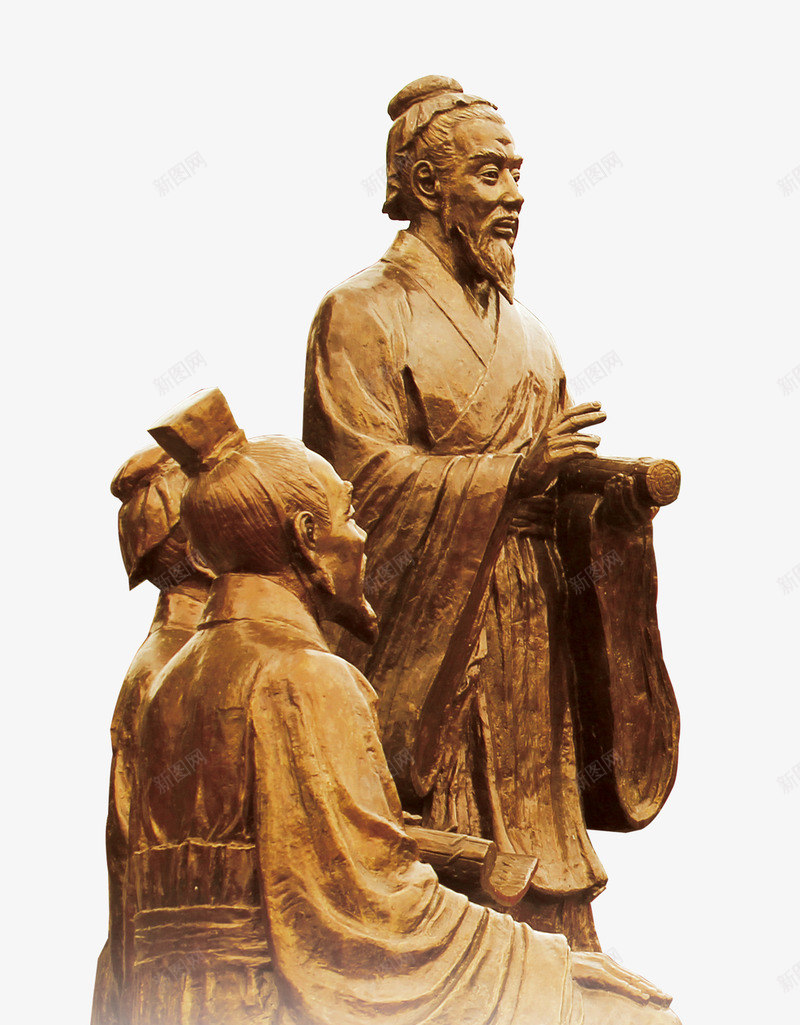 中国风国学经典人物雕塑png免抠素材_新图网 https://ixintu.com 传承 传承与创新 传统文化 创意 国学 简约 经典