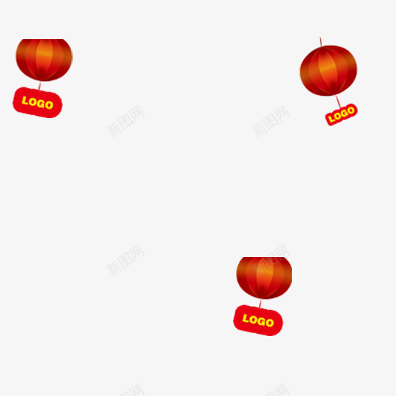 灯笼标签png免抠素材_新图网 https://ixintu.com 元旦 喜庆 标签 灯笼