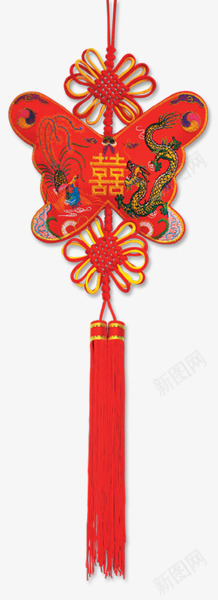 双喜红色中国结png免抠素材_新图网 https://ixintu.com 中国结 中国风 婚庆 装饰