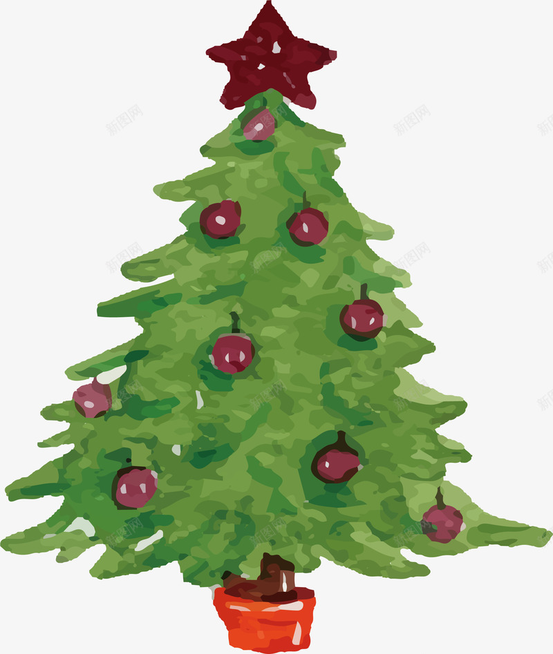 水彩盆栽圣诞树矢量图ai免抠素材_新图网 https://ixintu.com merryChristmas 圣诞树 手绘圣诞树 水彩圣诞树 盆栽圣诞树 矢量png 矢量图