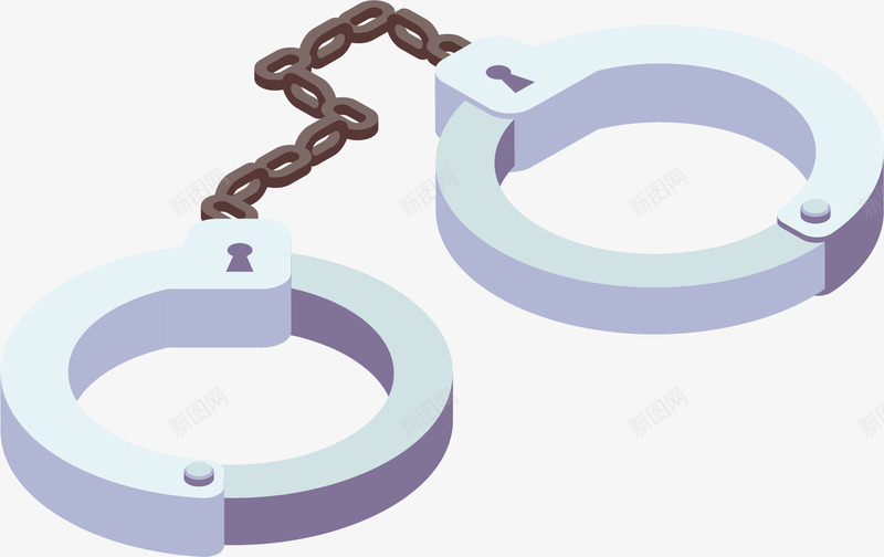 立体效果银色手铐矢量图ai免抠素材_新图网 https://ixintu.com 手铐 矢量png 维护正义 警察 警察手铐 银色手铐 矢量图