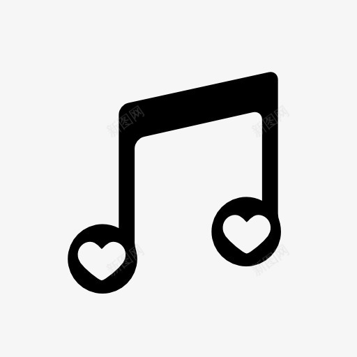 心形音符图标png_新图网 https://ixintu.com 图标 心形 音符
