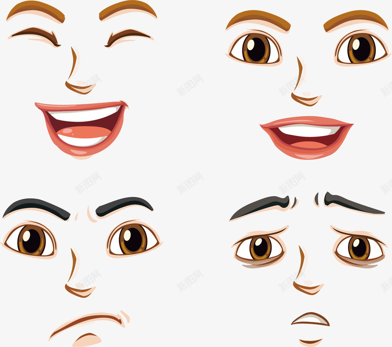 哈哈大笑的表情矢量图ai免抠素材_新图网 https://ixintu.com 创意设计 卡通 大笑 彩色 手绘 简约 表情 矢量图